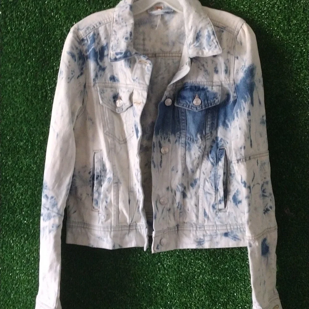 Free people blue jean jacket the stressed tie dye - Picture 6 of 8
